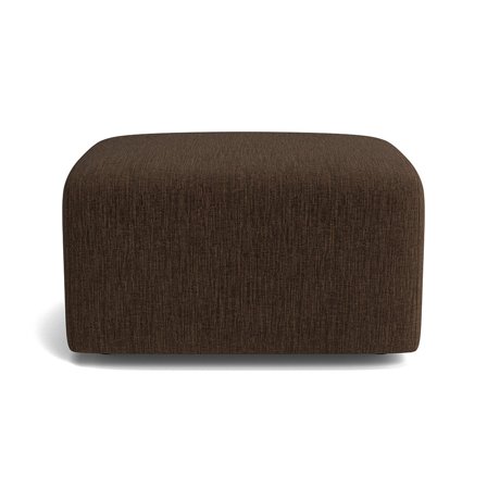 Monday Pouf Sitzhocker in Boston Dunkelbraun, moderner quadratischer Polsterhocker für Wohnzimmer, komfortable Fußablage, Größe 44cm hoch.