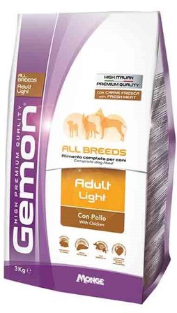 Gemon All Breeds Adult Light Con Pollo Cibo Secco Cani Adulti