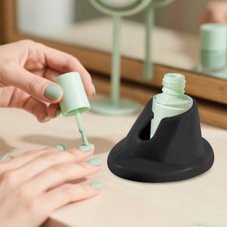 Silikone neglelakflaskeholder - skridsikker neglelakholder, egnet til manicure og neglekunst, bærbar og holdbar opbevaringsreol (sort)