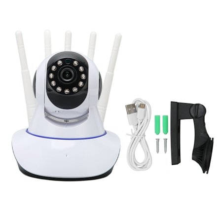 WiFi Säkerhetskamera Smart HD 360 Panorama Realtids Fjärrvisning 2-vägs Röst Trådlös Övervakningskamera för Inomhusbruk