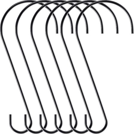 6 stk. fuglefoderkrog i rustfrit stål, havekrog, grenkrog