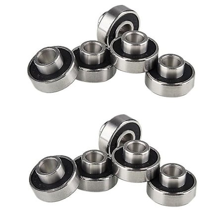 10 stk. 608-2rs Skateboard Hjul Skøjte Leje 8x22x12.6mm, sort