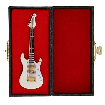 Fasjonabel gitarformet jakkenål musikkinstrumentbrosje med oppbevaringsboks for festdekorasjoner
