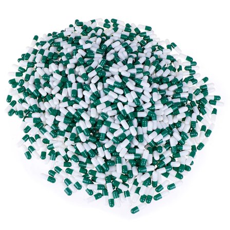 1000 stk. tomme harde gelatinkapsler alle slags fargerike pilleetuier tomme pilleholdere (sammenføyde eller separate kapsler tilgjengelig!)