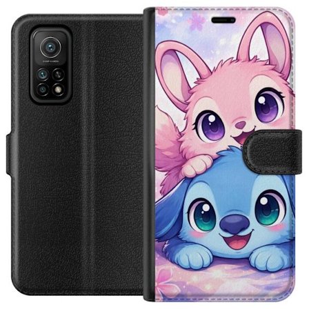 Yhteensopiva Lompakkokotelo Xiaomi Xiaomi Mi 10T Pro 5G Suloinen kawaii-aiheinen kuvaus vaaleanpunaisilla ja sinisillä fantasieläimillä, suurilla s