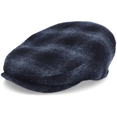 Stetson - Azul earflap Boné - Kent Ef Wool Check Navy Earflap Flat Cap @ Hatstore