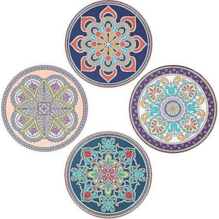 4 st Silikon Grytunderlägg för Varma Grytor och Pannor, Grytlappar för Köket Värmebeständig Retro Värmeisoleringsplatta