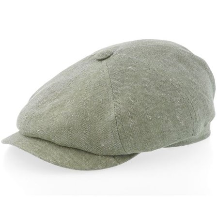 Stetson - Grön flatcap Keps - Hatteras Linen Khaki Flat Cap @ Hatstore