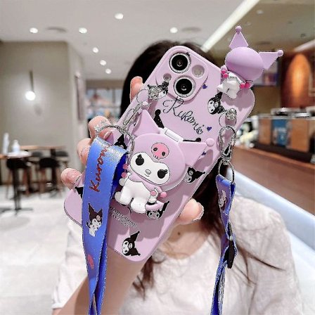 Kawaii Kuromi -sarjakuvapuhelinkotelo iPhone 14 13 12 11 Pro Max Mini Xr X Xs Max 8 7 Plus Se -puhelimille, putoamista estävä suojus A6_xx