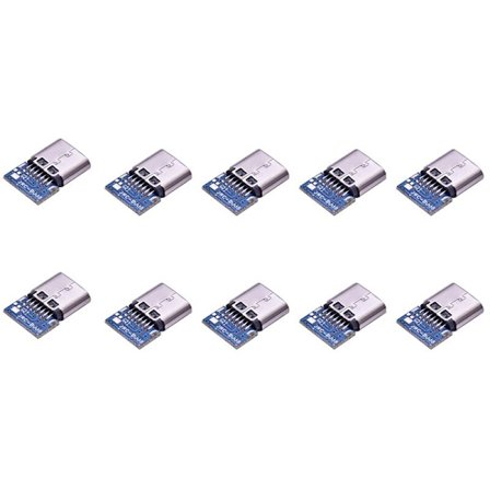 10 stk. Serie USB 3.1 Type C-stik 14-bens sokkel Gennemhul PCB 180 Vertikal afskærmning USB-C1