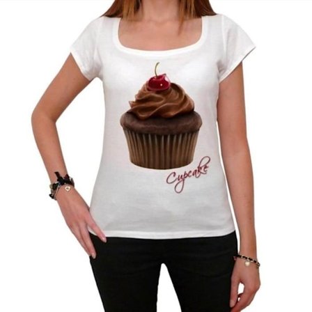 Kvinna T-shirt Cupcake Pink Cherry Brown – Cupcake Pink Cherry Brown – Vintage T-shirt