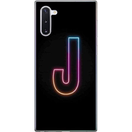 Kompatibelt Mobildeksel til Samsung Samsung Galaxy Note10 Minimalistisk neonbokstav J i fargeskiftende lys mot svart bakgrunn