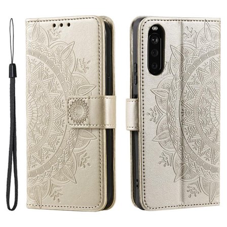 SKALO Sony Xperia 10 VI Mandala Flip Cover - Guld