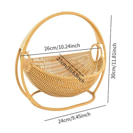 Imiteret Rattan Godisskål Frugtkurv til Camping Udendørs Madserveringskurv_jar