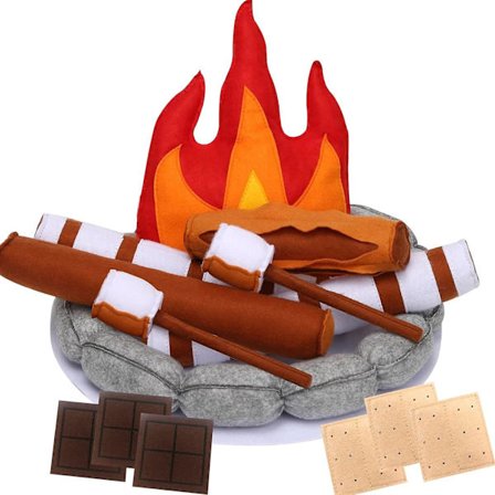 Barn Camping Leke Tøy Plysj Leke Bål, Dramatisk Lek Leke For Førskolebarn, Sensorisk Lek Camping Leke Sett Med Plysj Filt Fake Sett