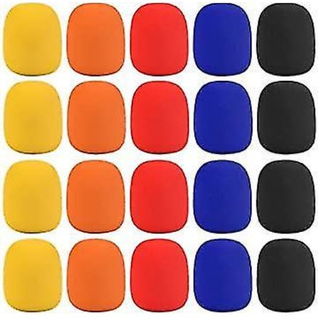 20 stk Farverige Skum Mikrofon Dæksler Holdbare Håndholdte