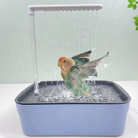 Lintusuihku undulaatille, linnun kylpy kylpylä, automaattinen lemmikkilinnun kylpy, undulaatin kylpy, vesikierto, lintusuihku, linnunhäkin tarvikkeet