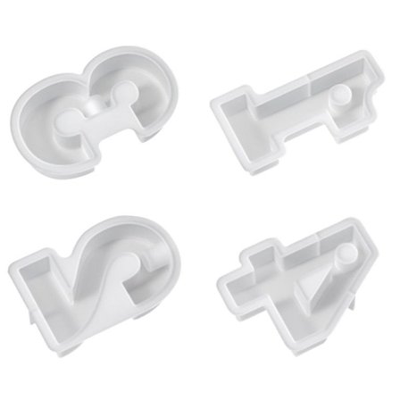 Paket med 4 DIY-siffror (1-4) ljusstake silikonform ljus