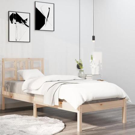 Vidaxl Sängram Massivt Trä 100x200 Cm Brun