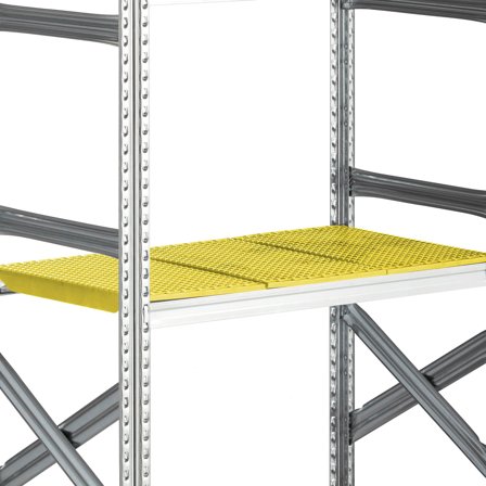 Plastic shelf for galvanised shelving TRANSFORM, 900x500 mm, yellow