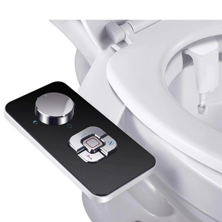 Bidet toilet sæde tilbehør ultra-tynd ikke-elektrisk selvrensende dobbelt dyser frontal & bag vask