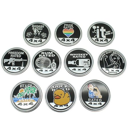 10 stk. metallbilmerker 3D runde bilmerker bilklistremerker