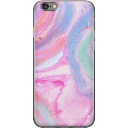 Kompatibel Mobilcover til Apple Apple iPhone 6 Abstrakt pastelfarvet marmor kunst med flydende akryl effekt i lyserød, blå og grøn til moderne indr