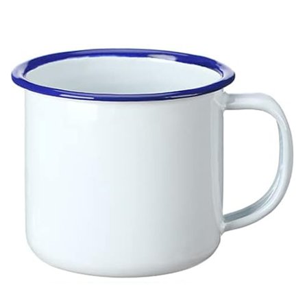 Klassinen mukimalli retrohenkisellä ilmeellä, sulatetusta lasista pinnoitettu emalimuki raudasta, lämmönkestävä sileä emalipinta päivittäiseen 