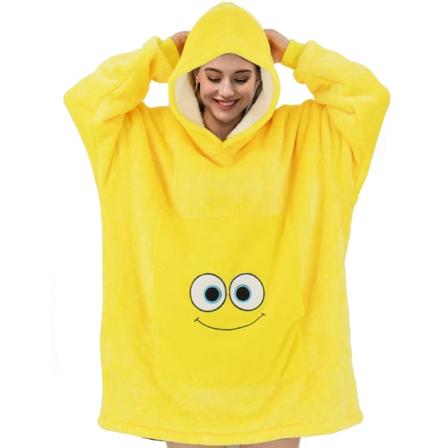 Mub- Piirretty lattiapyjama pullover-paita flanellipyjama syksy ja talvi flanellipeittopaita hupparipeitto SpongeBob SquarePants TV