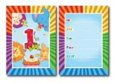 Inbjudningskort 1 årskalas 8-pack - Partyninja.se