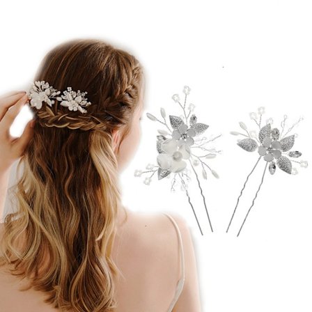 Hårnål 2 stykker brudeslør blomster hårnåler