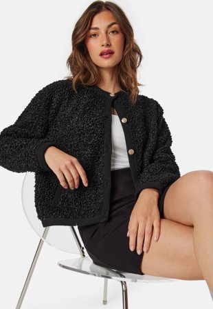 Bubbleroom - Soft Short Jacket - Black - Kläder
