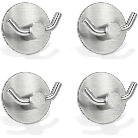 6 selvklebende veggkroker i rustfritt stål for baderom kjøkkenhåndklestativ uten boring EXR