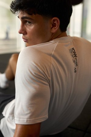 ICANIWILL - Stride Printed Tee Lunar Grey - Heren - sportkleding van ICIW