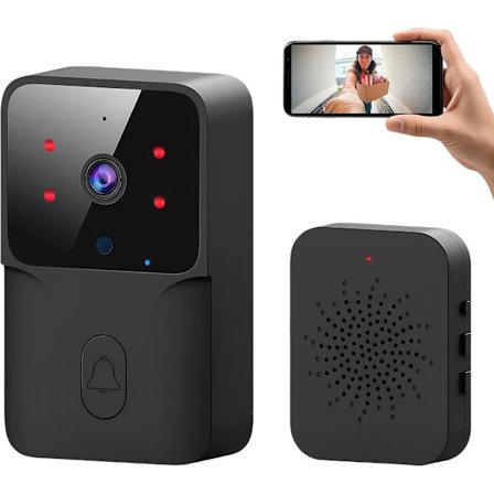 ING Dørklokke Trådløs Dørklokke Dørklokke Trådløs Dørklokke Kamera 150 Meter Forbindelse Smart Kamera Tovejs Lyd Realtidsalarm Nattesyn Video