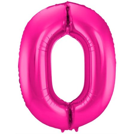 Sifferballon Jumbo Magenta 86 cm "0-9" Ciffer 0