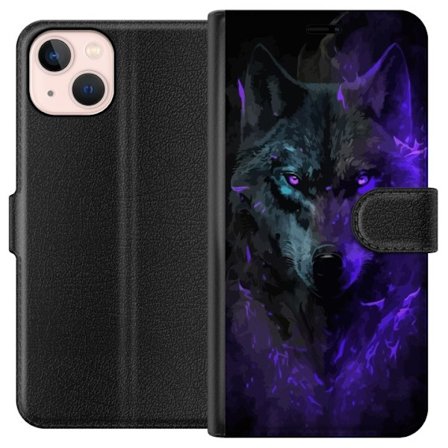 Kompatibelt Plånboksfodral till Apple Apple iPhone 13 Varg Lila