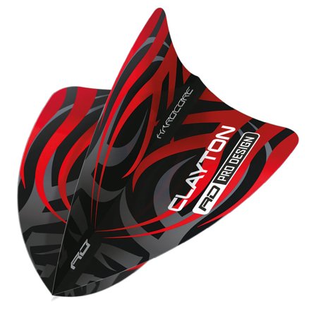 Red Dragon Darts Flights Jonny Clayton Hardcore Freestyle 100 Micron 3 Sets Red/Black/Grey Pro Design Extra Thick