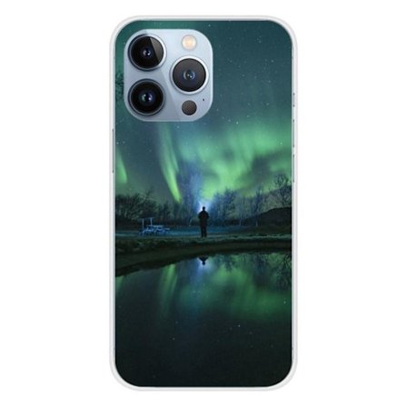 Siliconfodral - Kompatibel med Apple iPhone 13 Pro - design av aurora borealis