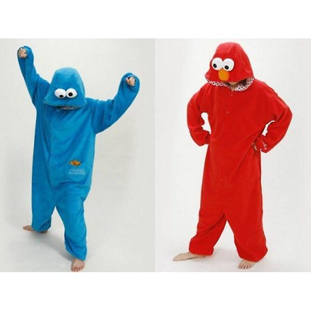 Voksen Sesame Street Cookie Monster Kostyme Blå