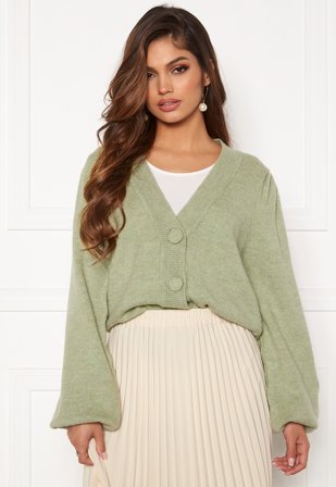 Pieces Dina LS Knit Cardigan Desert Sage Klær