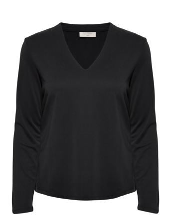 Fqyr-Slim-Ls T-shirts & Tops Long-sleeved Svart FREE/QUENT
