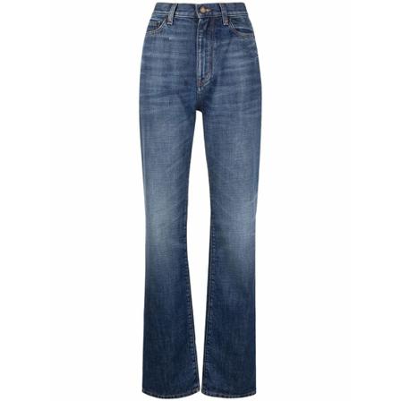 Saint Laurent, Straight Jeans Blauw, Dames, Maat:W28,Katoen
