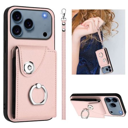 iPhone 17 Pro Max Skal med Organiseringskort, Ringhållare och Lanyard