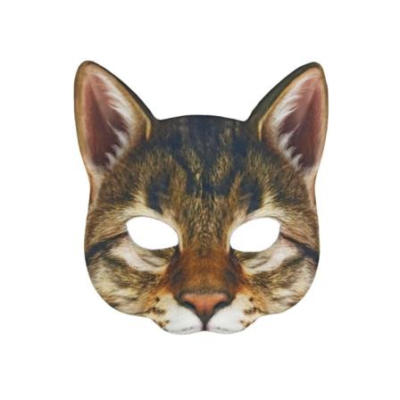 Kattmask Halloween Halvt ansikte naturtrogen kattmask Fest Spela Kostymrekvisita Djurfestmask Unisex Cosplay Festrekvisita A