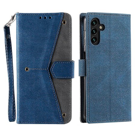 Samsung Galaxy A17 5G Læder Wallet Case med Splejsningssyninger og Håndledsrem
