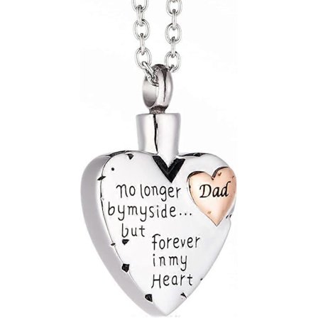 Kremationssmykke Forever Vedhæng Rustfrit Stål Aske Memorial Locket Fars Aske Halskæde