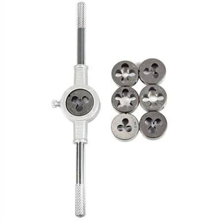 8 stk. gevindtap og -skær sæt kulstofgevind håndtap justerbare tap og skær skruenøgle - gevindtap og -skær sæt