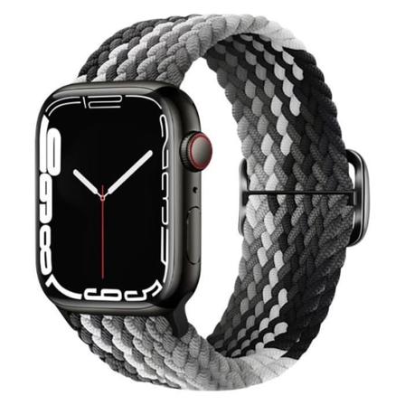Rem til Apple Watch 41 mm / 40 mm / 38 mm Nylon flettet Åndbar sort / grå