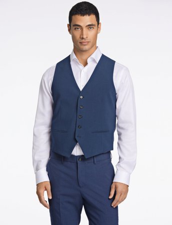 Lindbergh Mens Waistcoat For Suit - Blue - 56